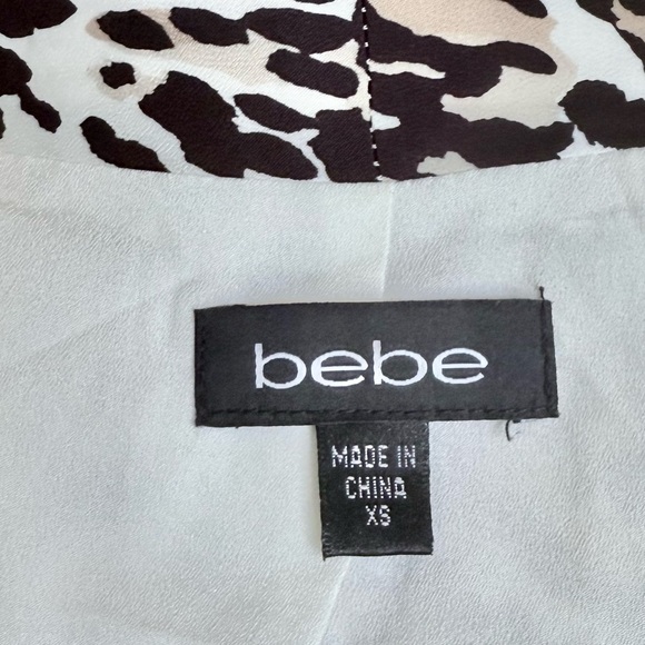 Bebe Black and White Blazer with Animal Print - Picture 6 of 7